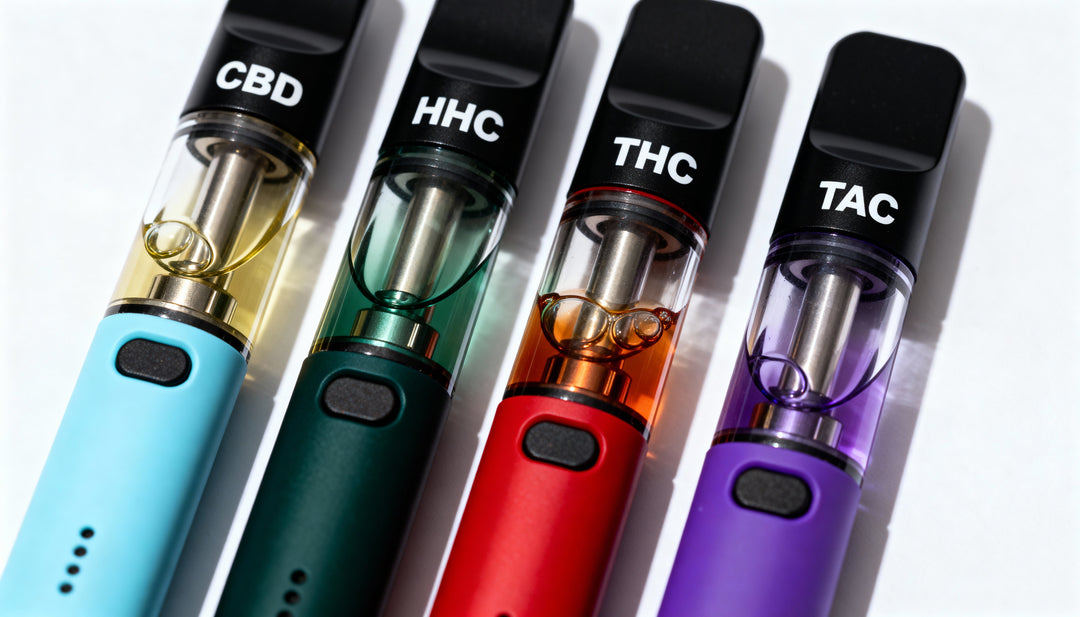 Unterschied zwischen CBD, HHC, THC und TAC Vapes