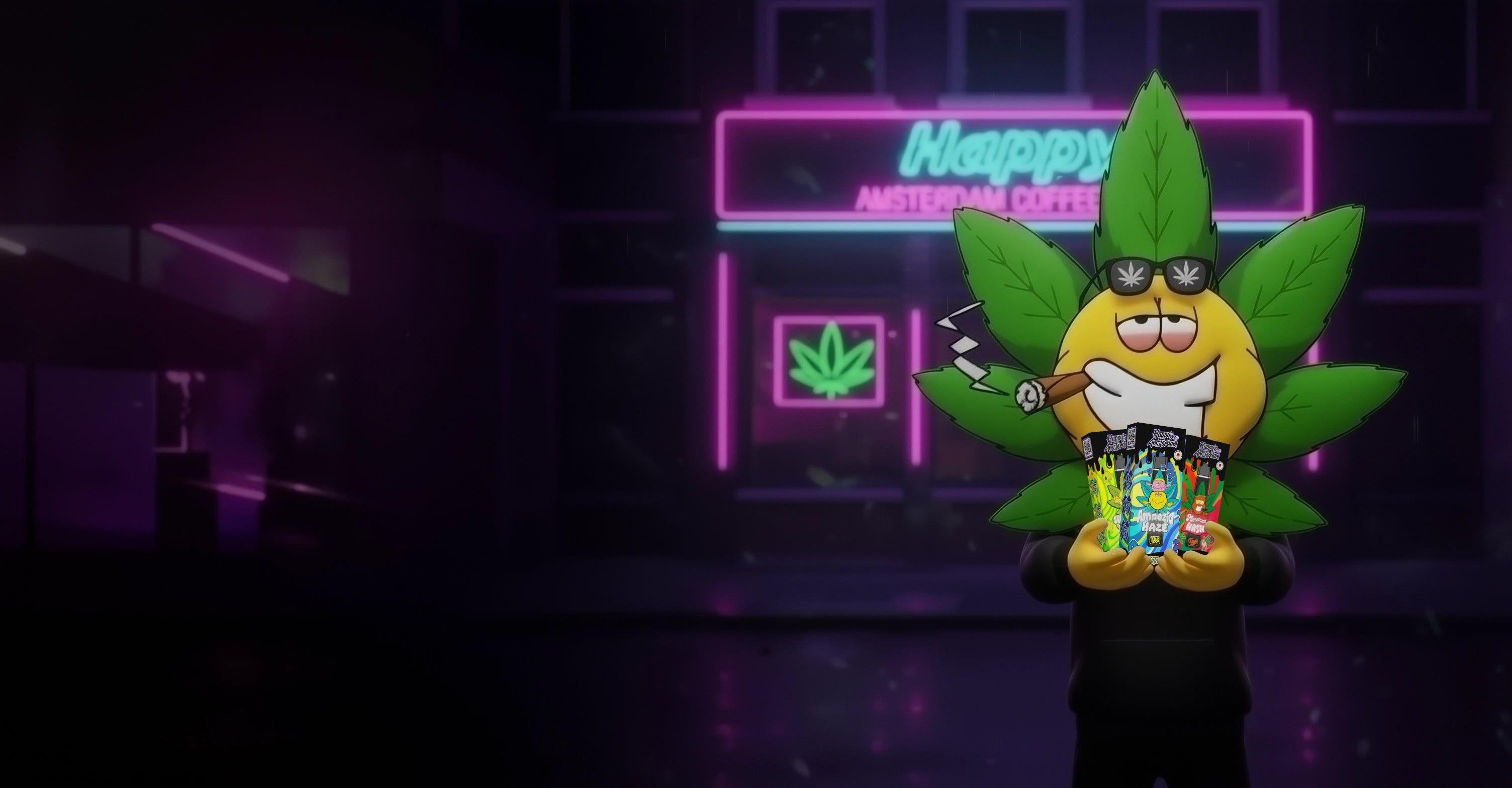 Reklaminis skydelis Laimingas Amsterdamas